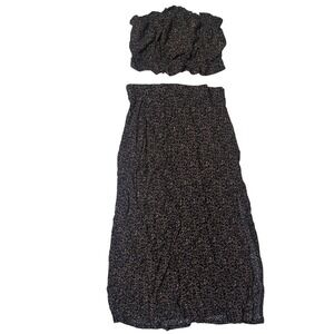 American Eagle 2 piece set midi skirt tube top floral spring vacation beach xs s